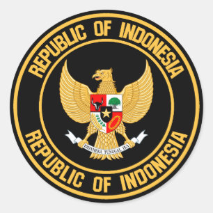 Indonesisches Rundschild Runder Aufkleber