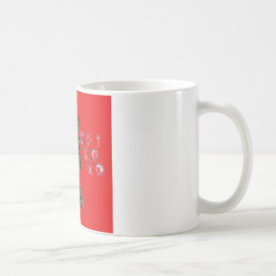 Indonesisches Schattenspiel Hohoho Design auf rote Kaffeetasse