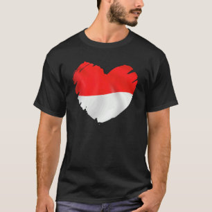 Indonisienflagge in Form von Herz-indonesischem In T-Shirt