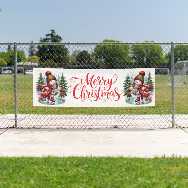 Indoor Outdoor Custom Banner-Merry Christmas Banner (Insitu)