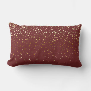 Indoor Petite Golden Stars Lendenkissen - Burgund