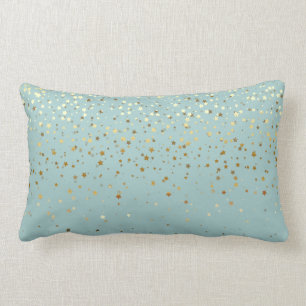 Indoor Petite Golden Stars Lumbar Pillow Bay Blue Lendenkissen