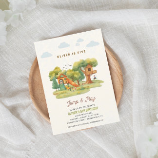 Indoor playground birthday party invitation einladung