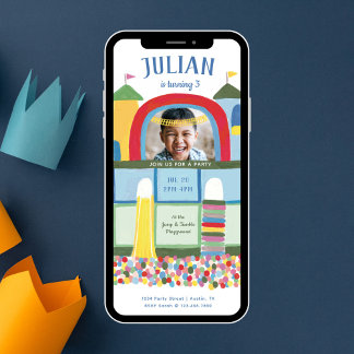 Indoor Playground Kindergeburtstag Party Foto Invi Einladung