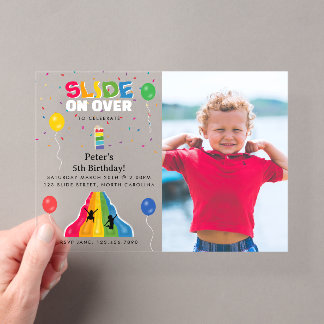 Indoor-Rutsche Park Kinder Spielplatz Geburtstagsf Acryleinladungen