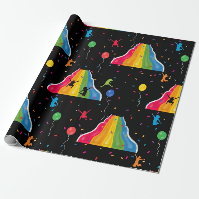 Indoor-Rutschpark-Kinderspielplatz Geschenkpapier (Ungerollt)