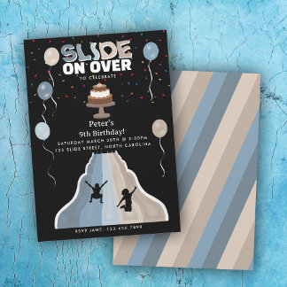 Indoor Slide Park Boys Playground Birthday Party Einladung