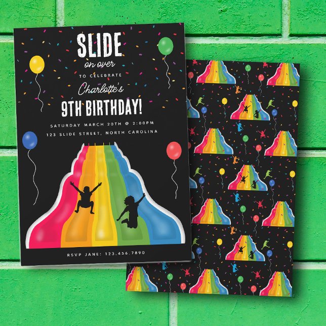 Indoor Slide Park Kids Playground Birthday Party Einladung (Indoor Slide Park Kids Playground Birthday Party Invitation)