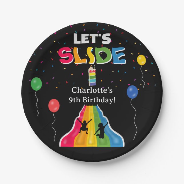 Indoor Slide Park Kids Playground Birthday Party Pappteller (Vorderseite)