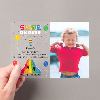 Indoor Slide Park Kids Playground Birthday Photo Acryleinladungen