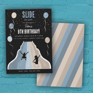 Indoor Slide Park Playground Boys Birthday Party Einladung