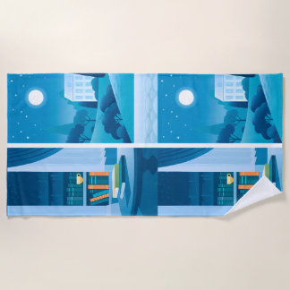  Indoor Stillness and Outdoor Night Scene Contrast Strandtuch