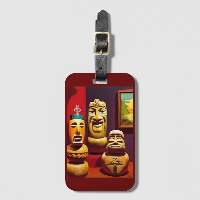 Indoor Tiki Life Ken Gage Art Gepäckanhänger (Vorderseite Vertikal)