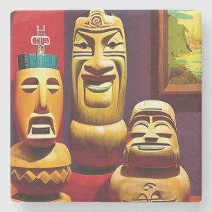 Indoor Tiki Life Ken Gage Art Steinuntersetzer