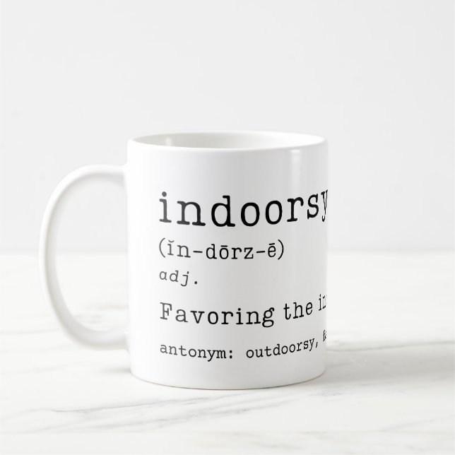 Indoorsy Introvert Geschenk Kaffeetasse (Links)