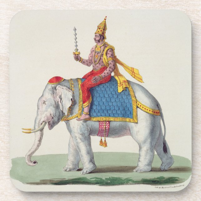 INDRA oder Devendra, von "L'Inde francaise…", Getränkeuntersetzer (Vorderseite)