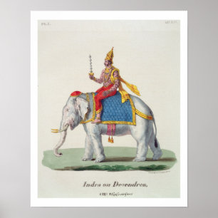 INDRA oder Devendra, von "L'Inde francaise…", Poster