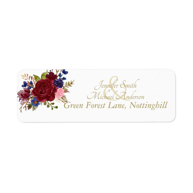 Indulgent Burgundy Royal Blue Pink Roses Wedding (Vorne)