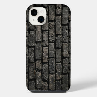 Industrial Black Brick Wall Texture iPhone Case 14 Plus Hülle