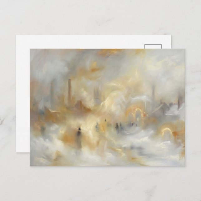 Industrial Cityscape Romantic Style Postcard Feiertagspostkarte (Vorne/Hinten)