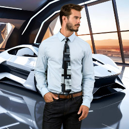 Industrial Graphic Design Dusty Blue Black Krawatt Krawatte