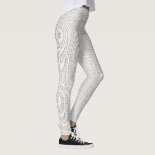 Industrial Grid Black and White Modern Geometric Leggings