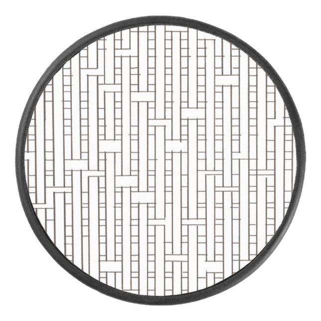 Industrial Grid-Modern Bauhaus Geometric Eishockey Puck (Vorderseite)