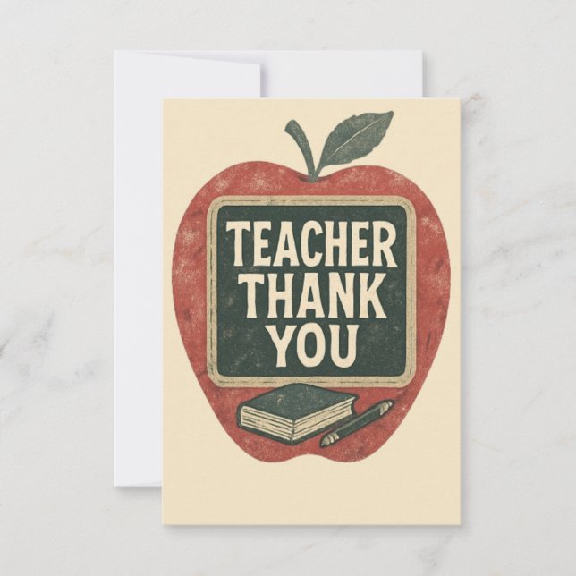 Industrial Grunge Teacher - Vintages Klassenzimmer Dankeskarte (Vorderseite)