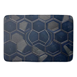 Industrial Midnight Hex: Dark Slate & Silver  Badematte