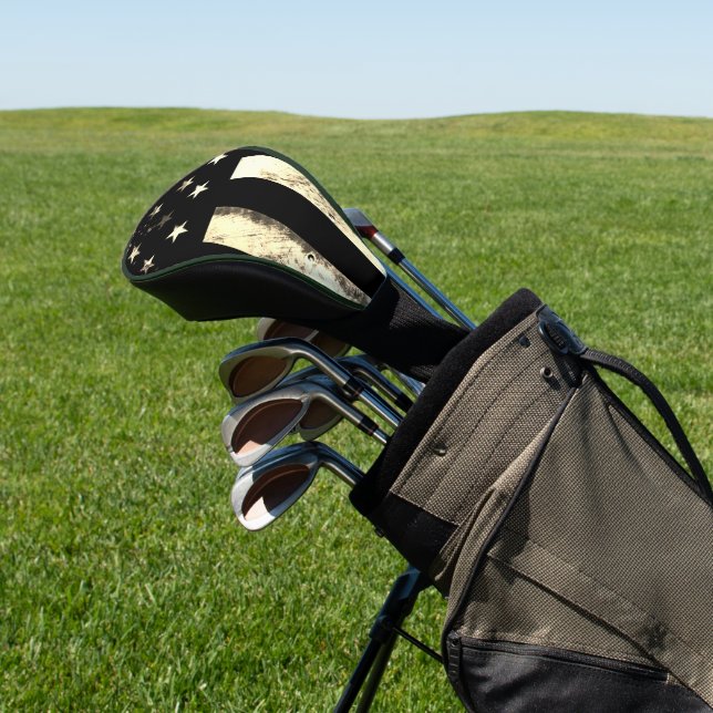 Industrial Military American Flag Desert Sepia Golf Headcover (In SItu)