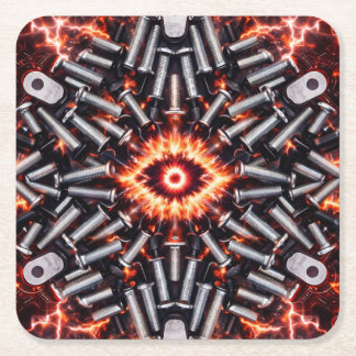 Industrial Pulse - High-Voltage Coaster Set Rechteckiger Pappuntersetzer