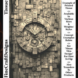 Industrial Sepia Steampunk Clock CZ1S Decoupage Seidenpapier