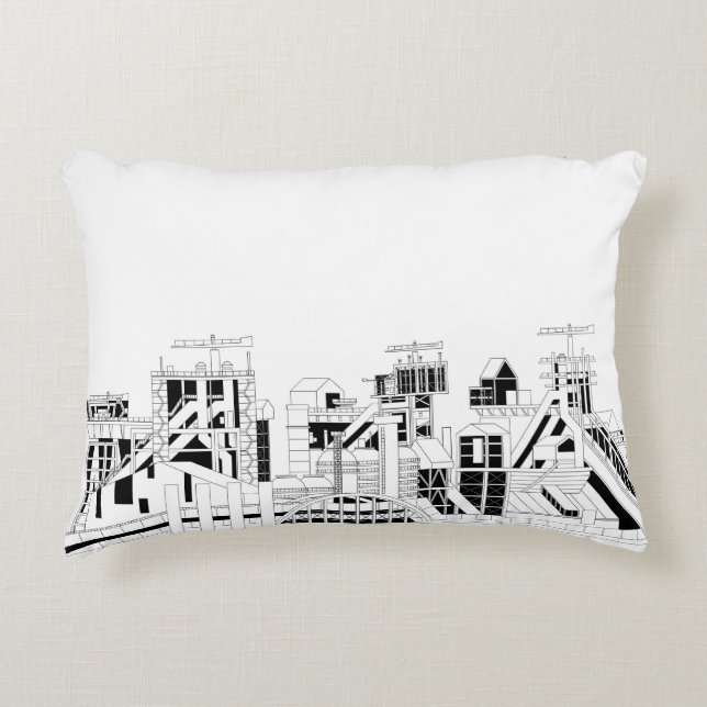 Industrial Skyline Accent Pillow Dekokissen (Vorderseite)
