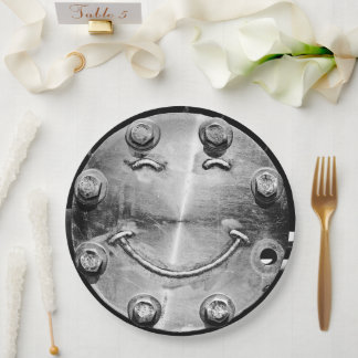 INDUSTRIAL SMILEY FACE Paper Plate Pappteller