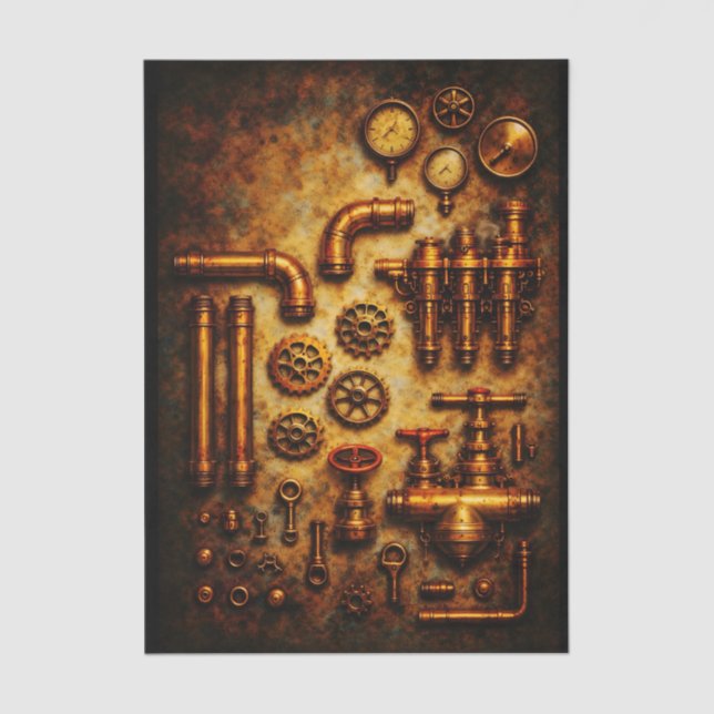 Industrial Steampunk Elements Set FH1 Decoupage Seidenpapier (Vorderseite)