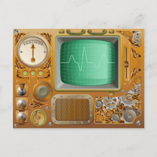 Industrial Steampunk Media Player Postkarte