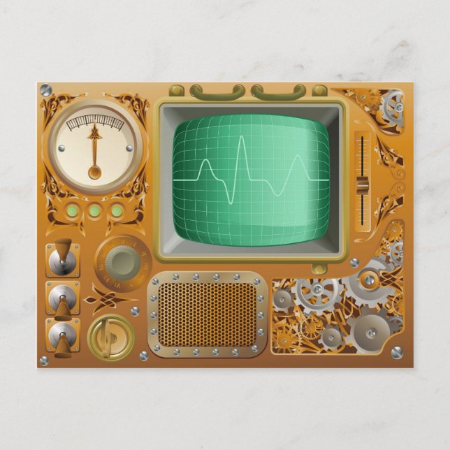 Industrial Steampunk Media Player Postkarte (Vorderseite)