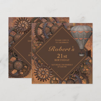 Industrial Steampunk Vintag Birthday Einladung