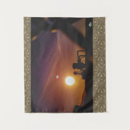 Industrial Sunrise in Welshpool, Wales Wandteppich