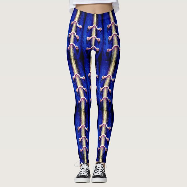 Industrial Urban Royal Blue Abstract Design Leggings (Vorderseite)