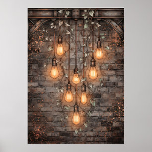 Industrie-Arch Edison-Birnen Efeu Poster