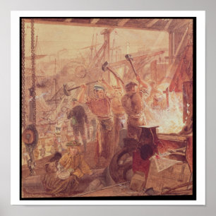 Industrie auf dem Tyne: Eisen und Kohle (w/c) Poster