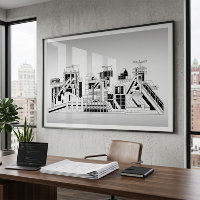 Industrie-Metallurgie-Kombinat-Silhouette-Poster