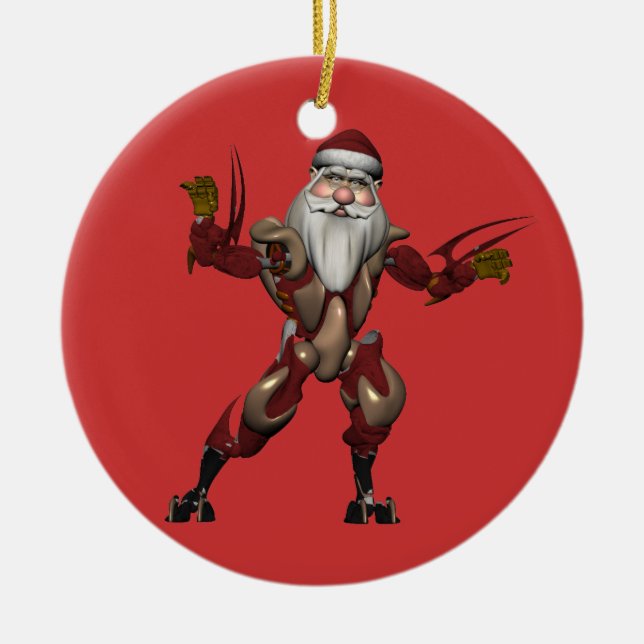 Industrie Robot Santa Claus Keramikornament (Vorne)