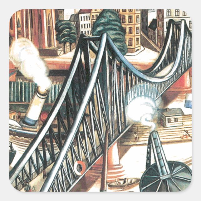 Industrie und Handel Quadratischer Aufkleber (Vorderseite)