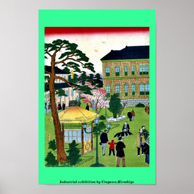 Industrieausstellung in Utagawa, Hiroshige Poster (Vorne)