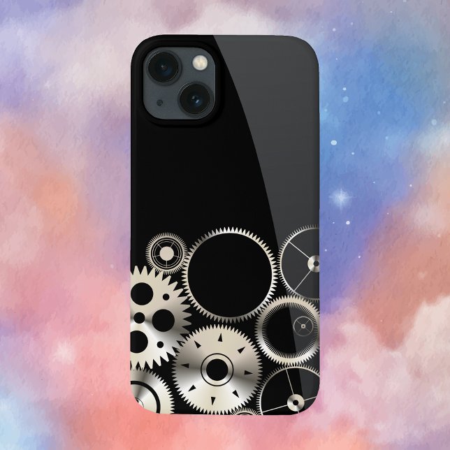 Industriegüter auf schwarz und grau Case-Mate iPhone hülle (Realistic Gears Steampunk Phone Case)
