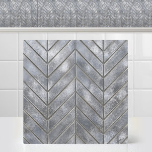 Industriell säuregewaschtes Zink-Chevron-Silberras Fliese