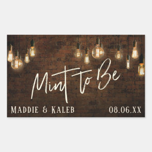 Industrielle Backsteine Vintage Edison-Lichter Min Rechteckiger Aufkleber