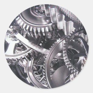 Industrielle Bewegung. Runder Aufkleber